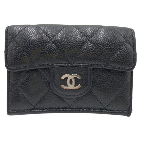 CHANEL Black Leather Coco Mark Wallet - Picture 1 of 10
